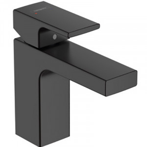 Baterie lavoar, Hansgrohe, Vernis Shape 70, cu ventil, negru mat