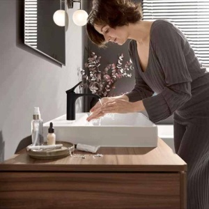 Baterie lavoar Hansgrohe, Vivenis 110, CoolStart, fără ventil, negru mat - Img 3