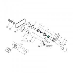 Baterie pentru lavoar Hansgrohe, Logis, cu montaj pe perete, parte vizibila, crom - Img 4