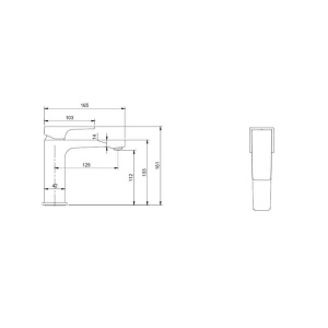 Baterie pentru lavoar Villeroy&Boch, Architectura Square 112, fără ventil , brushed nickel - Img 6