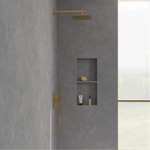 Braț de duș Villeroy&Boch, Universal Showers, pătrat, 40 cm, brushed gold - Img 3