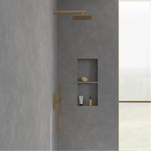 Braț de duș Villeroy&Boch, Universal Showers, pătrat, 40 cm, brushed gold - Img 3