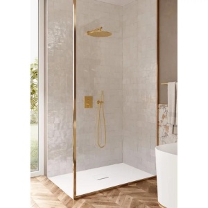 Braț de duș Villeroy&Boch, Universal Showers, rotund, 40 cm, brushed gold - Img 5