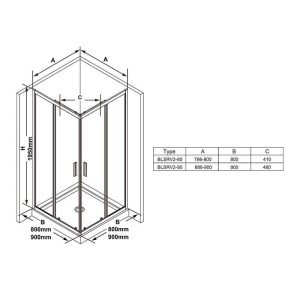 Cabină duș, Ravak, Blix Slim , BLSRV2-80, 80x80x195 cm, profil crom - Img 2