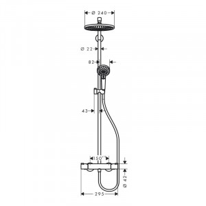 Coloana dus termostata Hansgrohe, Crometta S240, crom - Img 2