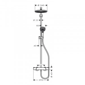 Coloana dus termostata Hansgrohe, Crometta S240, crom - Img 2