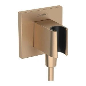 Cot racord, Hansgrohe, FixFit E, cu suport pentru para de dus, bronz periat
