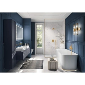 Cot racord Villeroy&Boch, Universal Showers, rotund cu suport duș, brushed gold - Img 6