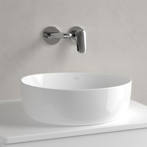 Lavoar asimetric pe blat, Villeroy & Boch, Antao 40, oval, alb - Img 2