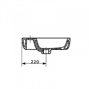 Lavoar pe blat Cersanit Caspia rotund, 44 cm - Img 6