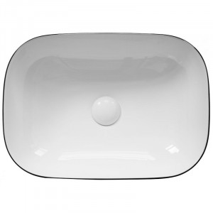 Lavoar pe blat Fluminia, Crius, dreptunghiular, 45.5 x 32 cm, alb-negru - Img 3