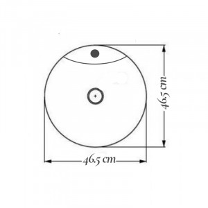 Lavoar pe blat Fluminia, Ibiza Grande New, alb, 46.5 x 46.5 cm - Img 2
