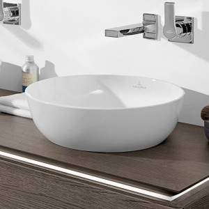 Lavoar pe blat Villeroy & Boch, Artis, rotund, 43 cm, alb, Titanceram - Img 3