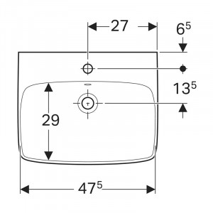 Lavoar suspendat, Geberit, Selnova Square, 55 cm, alb - Img 3