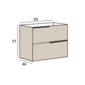 Mobilier pentru lavoar încastrat Fluminia, Bari 60, urban grey - Img 2