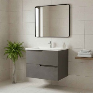 Mobilier pentru lavoar încastrat Fluminia, Bari 60, urban grey - Img 2