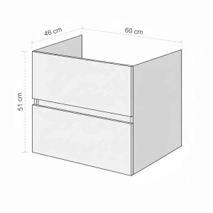 Mobilier pentru lavoar pe blat, Fluminia, Genova, 60 cm, alb lucios - Img 3