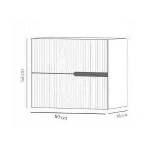 Mobilier pentru lavoar pe blat Fluminia, Malta, finisaj riflat, 60 cm, alb - Img 2