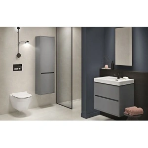 Mobilier suspendat Cersanit, Crea, cu doua sertare, 100 cm, gri - Img 2