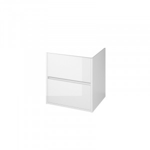 Mobilier suspendat Cersanit, Crea, cu doua sertare, 60 cm, alb - Img 4