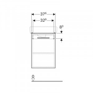 Mobilier suspendat Geberit, Selnova Square, pentru lavoar de 45 cm, alb - Img 5