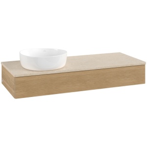 Mobilier suspendat pentru lavoar, Villeroy & Boch, Antao, 120 cm, cu un sertar, crem/stejar - Img 4