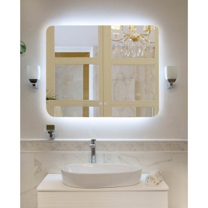 Oglindă Fluminia, Verona 100, dreptunghiulară 100 x 80 cm, cu iluminare LED, 3 culori, dezaburire - Img 5
