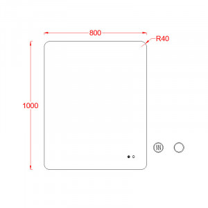 Oglindă Fluminia, Verona 100, dreptunghiulară 100 x 80 cm, cu iluminare LED, 3 culori, dezaburire - Img 2