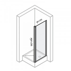 Perete lateral cabina dus Huppe, X1A, 90 x 190 cm - Img 3