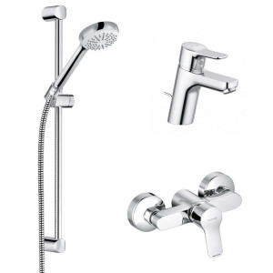 Set 3 in 1 Kludi, Pure & Easy, baterie lavoar + baterie dus + set dus