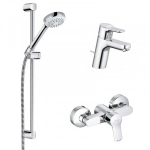 Set 3 in 1 Kludi, Pure & Easy, baterie lavoar + baterie dus + set dus
