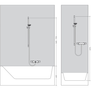 Set de dus cu bara 65 cm Hansgrohe, Raindance Select E, crom - Img 2