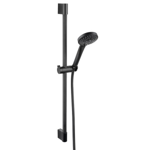 Set de duș, Ferro, Horn, cu pară de duș 3S, bară 65cm, cu suport pară și furtun 150cm, negru mat