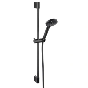 Set de duș, Ferro, Horn, cu pară de duș 3S, bară 65cm, cu suport pară și furtun 150cm, negru mat