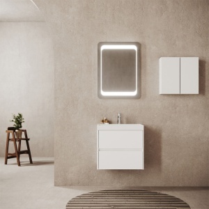 Set mobilier cu lavoar Fluminia, Fiori 60, cu sertare soft close, alb - Img 3