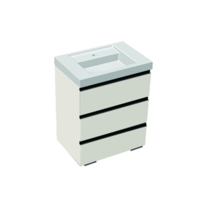 Set mobilier stativ cu lavoar Kolpasan, Harmony 70 cm, 3 sertare, light grey