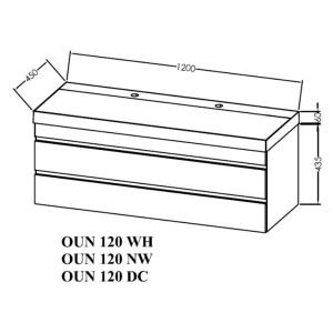 Set mobilier suspendat si lavoar, KolpaSan, Naomi, 120 cm, dark concrete - Img 3
