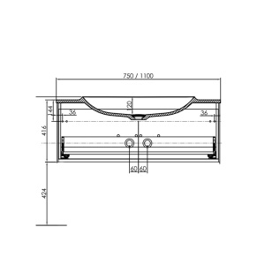 Set mobilier suspendat si lavoar Kolpasan, Pandora, 75 cm, alb - Img 3