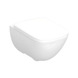 Set vas WC suspendat, Geberit, Selnova Premium Square, cu capac, 52 x 35,5 cm, alb