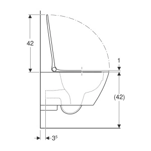 Set vas wc suspendat, Geberit, Smyle Square, rimless, cu capac soft close și quick release, alb - Img 5