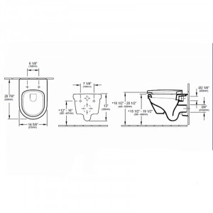 Set vas WC suspendat Villeroy & Boch, Architectura, cu capac soft close, quick release, alb alpin rotund, direct flush - Img 3