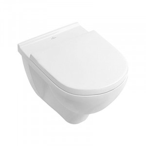 Set vas WC suspendat Villeroy & Boch, O.Novo, direct flush, cu capac soft close si quick release, alb