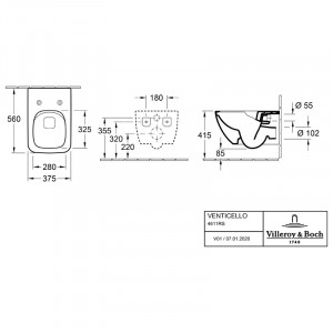 Set vas wc suspendat, Villeroy & Boch, Venticello, cu capac soft close si quick release, alb alpin - Img 2