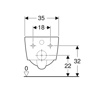 Vas wc suspendat Geberit, Icon, rectangular, rimfree, 35x54 cm - Img 3
