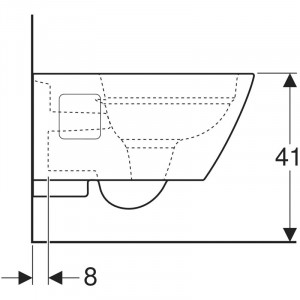 Vas WC suspendat Geberit, Selnova Square, forma partial inchisa, rimfree, alb - Img 2