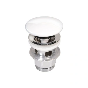 Ventil ceramic Villeroy & Boch, pentru lavoar cu preaplin, push-open, alb