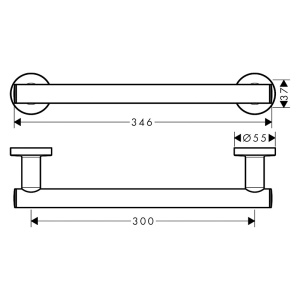 Bara de sustinere, Hansgrohe, Logis Universal, crom - Img 2