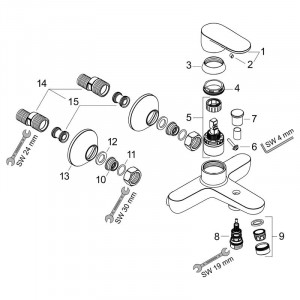 Baterie cada - dus, Hansgrohe, Vernis Blend, crom - Img 4