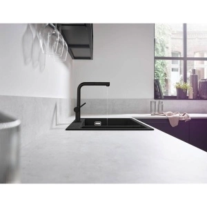 Baterie de bucatarie, Hansgrohe, Talis M54 270, cu pipa extractibila, 1 jet, negru mat - Img 5