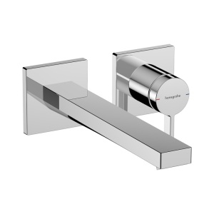 Baterie încastrată pentru lavoar Hansgrohe, Tecturis E, EcoSmart+, cu pipă 22.5 cm, crom